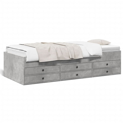 Daybed with Drawers Concrete Grey 90x190 cm Engineered Wood