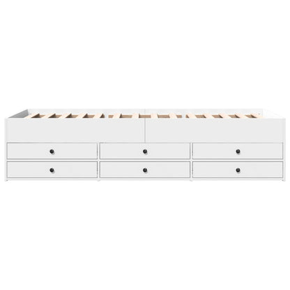 Daybed with Drawers without Mattress White 75x190 cm Small Single