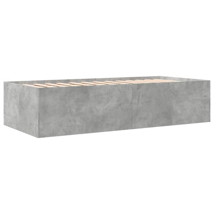 Daybed with Drawers Concrete Grey 75x190 cm Engineered Wood