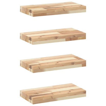 Floating Shelves 4 pcs 40x20x4 cm Untreated Solid Wood Acacia