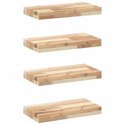 Floating Shelves 4 pcs 60x20x4 cm Untreated Solid Wood Acacia