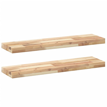 Floating Shelves 2 pcs 80x20x4 cm Untreated Solid Wood Acacia