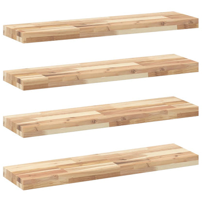 Floating Shelves 4 pcs 80x20x4 cm Untreated Solid Wood Acacia