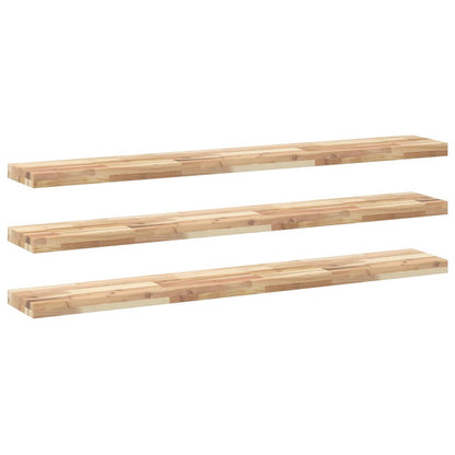 Floating Shelves 3 pcs 140x20x4 cm Untreated Solid Wood Acacia