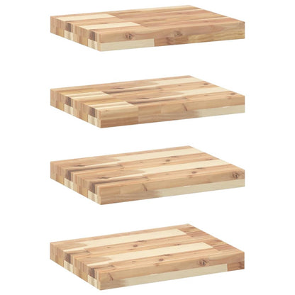 Floating Shelves 4 pcs 60x30x4 cm Untreated Solid Wood Acacia