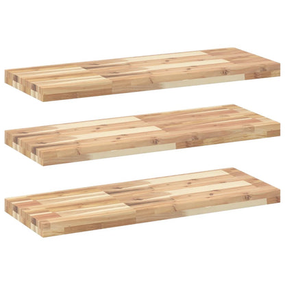 Floating Shelves 3 pcs 80x30x4 cm Untreated Solid Wood Acacia