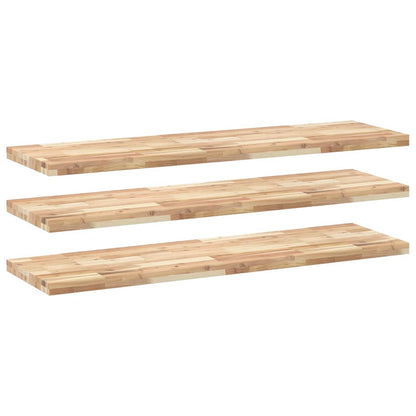 Floating Shelves 3 pcs 140x40x4 cm Untreated Solid Wood Acacia