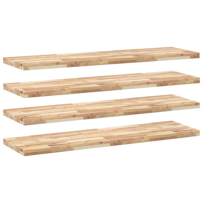 Floating Shelves 4 pcs 160x40x4 cm Untreated Solid Wood Acacia