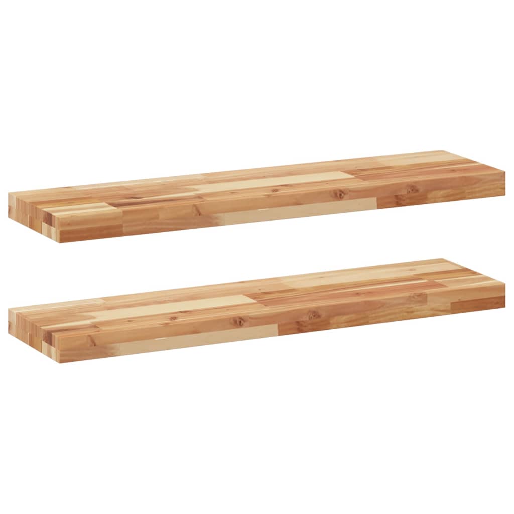 Floating Shelves 2 pcs 100x20x4 cm Oil Finished Solid Wood Acacia