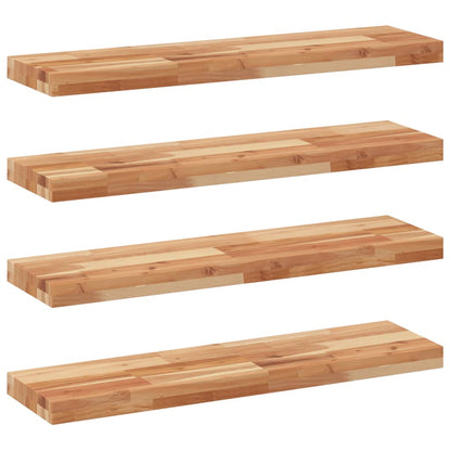 Floating Shelves 4 pcs 100x20x4 cm Oil Finished Solid Wood Acacia