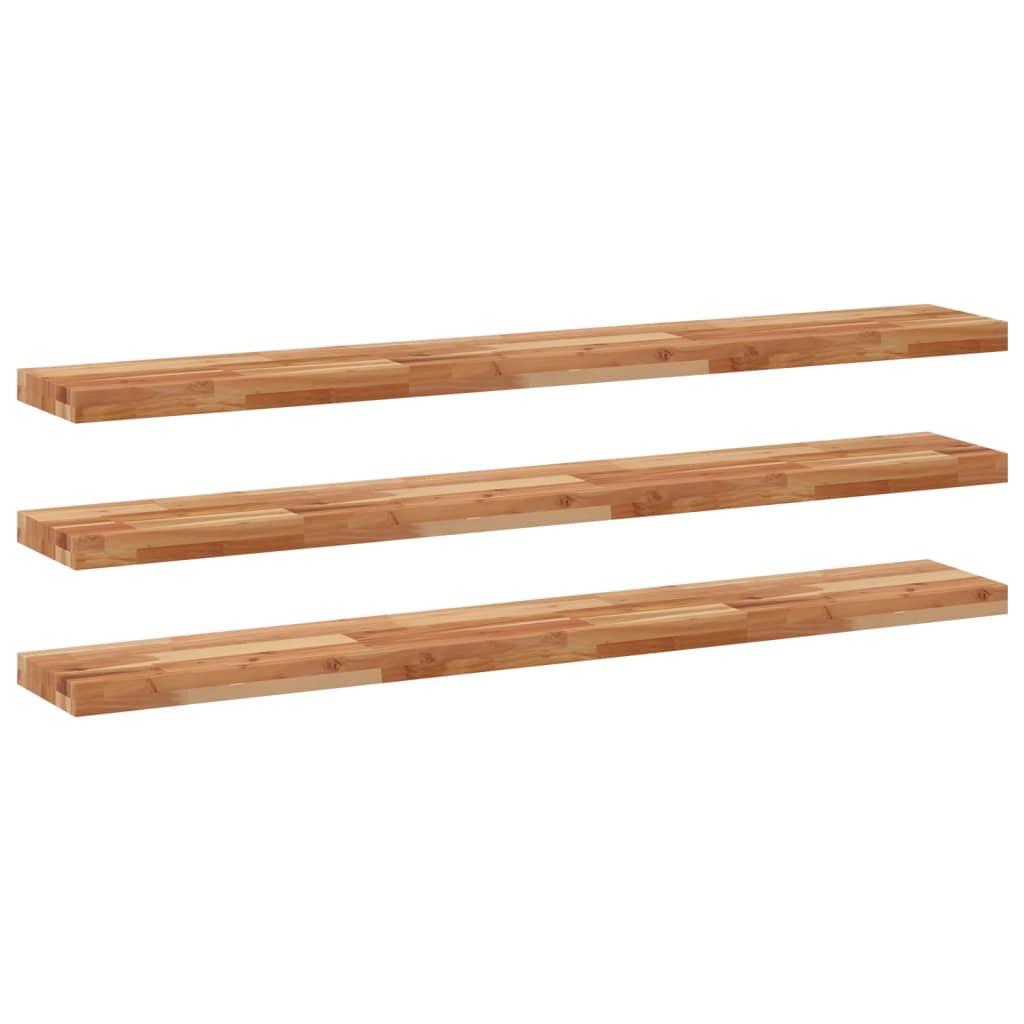 Floating Shelves 3 pcs 120x20x4 cm Oil Finished Solid Wood Acacia