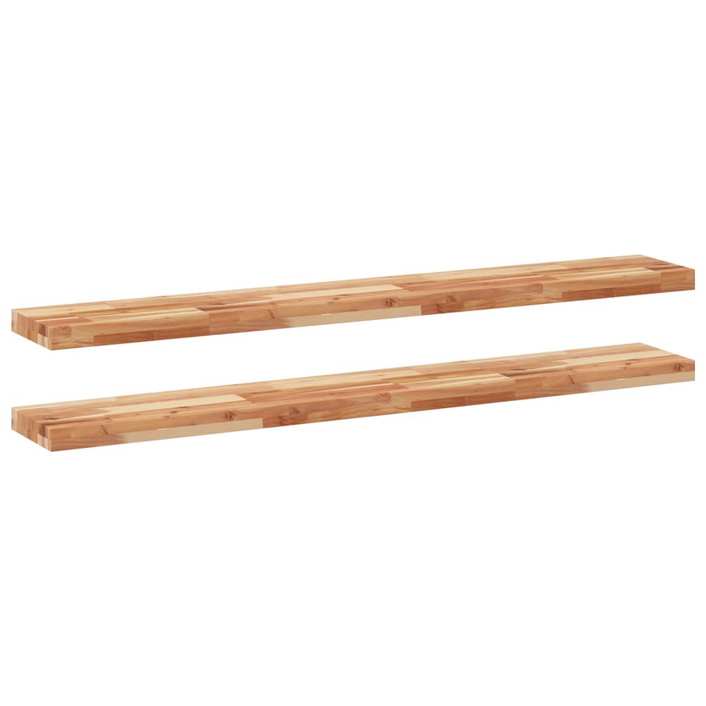 Floating Shelves 2 pcs 140x20x4 cm Oil Finished Solid Wood Acacia