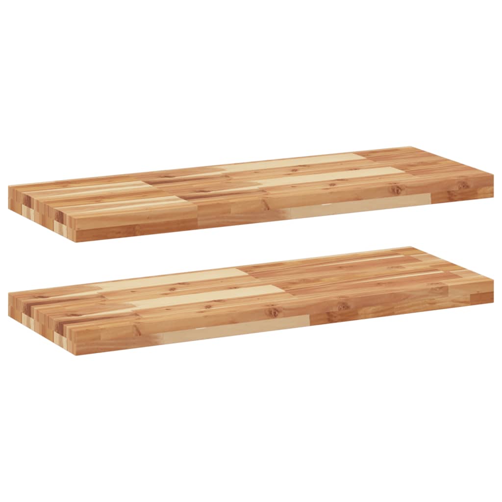 Floating Shelves 2 pcs 100x30x4 cm Oil Finished Solid Wood Acacia