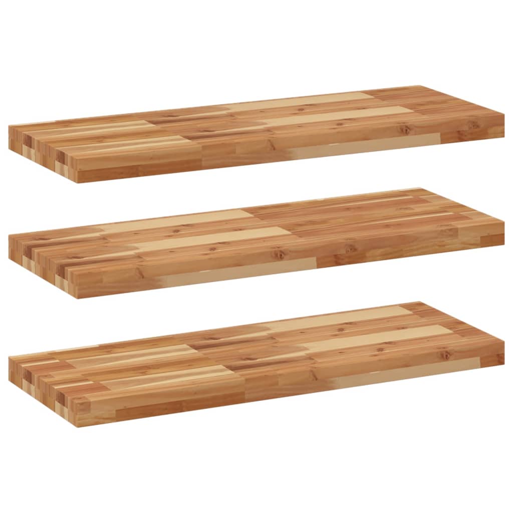 Floating Shelves 3 pcs 100x30x4 cm Oil Finished Solid Wood Acacia