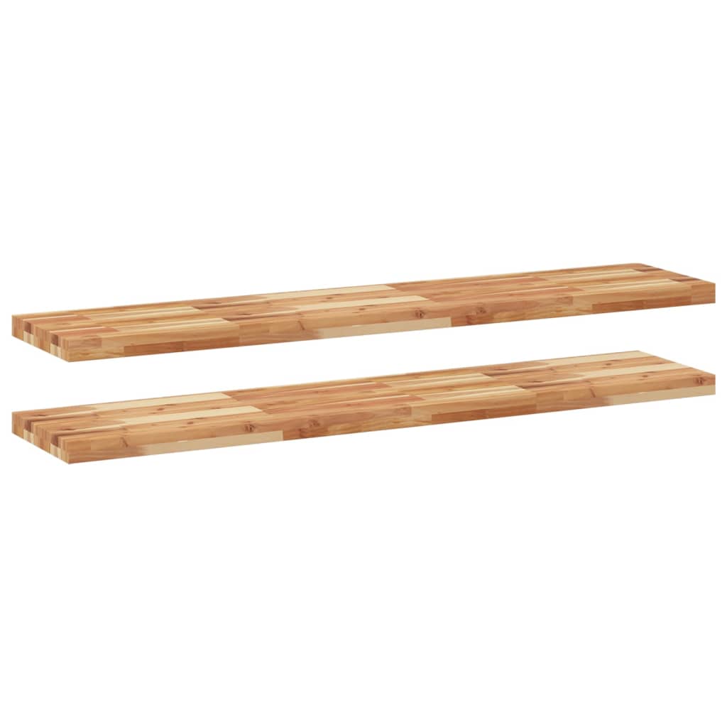 Floating Shelves 2 pcs 120x30x4 cm Oil Finished Solid Wood Acacia