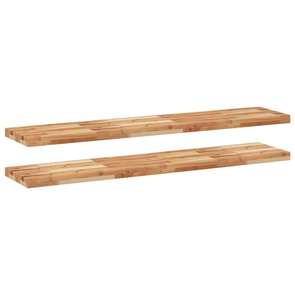 Floating Shelves 2 pcs 140x30x4 cm Oil Finished Solid Wood Acacia