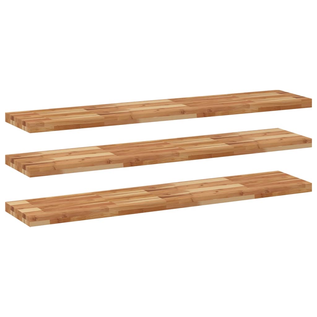 Floating Shelves 3 pcs 140x30x4 cm Oil Finished Solid Wood Acacia