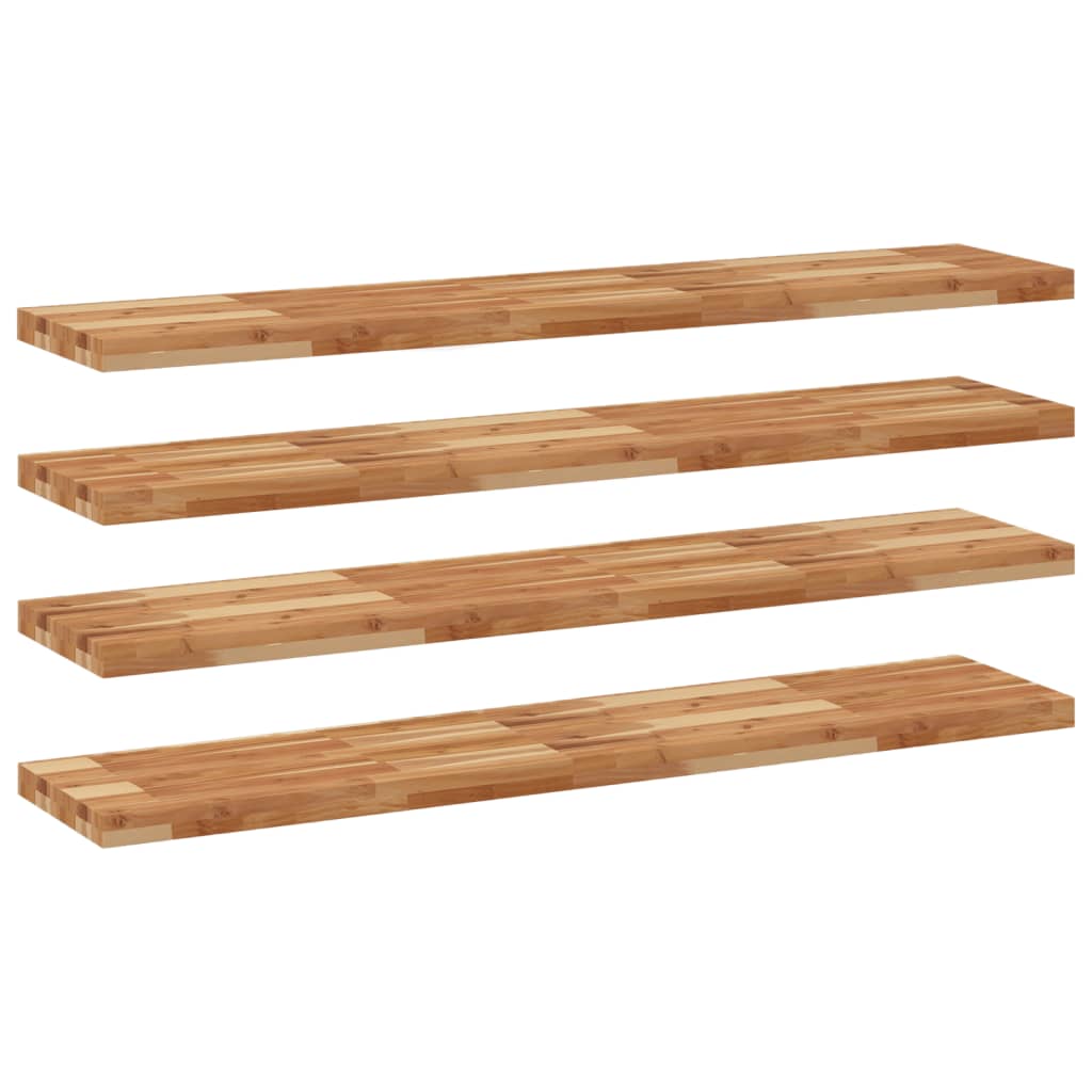 Floating Shelves 4 pcs 140x30x4 cm Oil Finished Solid Wood Acacia