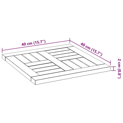 Table Top 40x40x2 cm Square Solid Wood Acacia