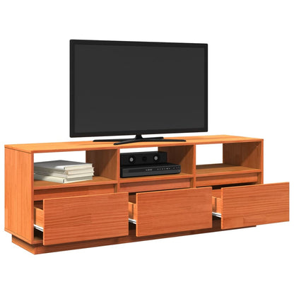 TV Cabinet Wax Brown 140x37x50 cm Solid Wood Pine