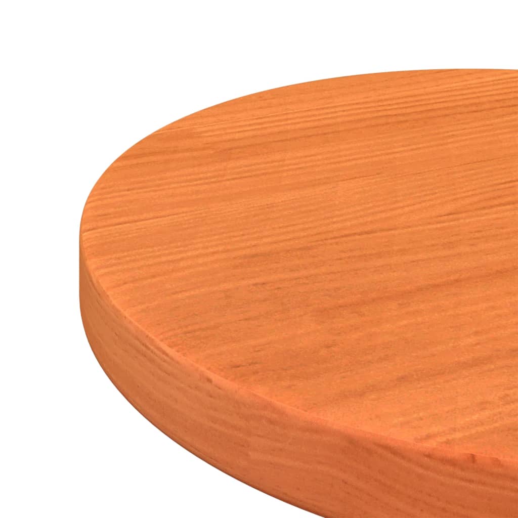 Table Top Round Wax Brown Ø30x2.5 cm Solid Wood Pine