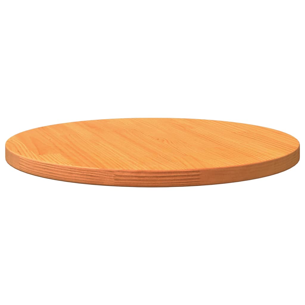 Table Top Round Wax Brown Ø50x2.5 cm Solid Wood Pine