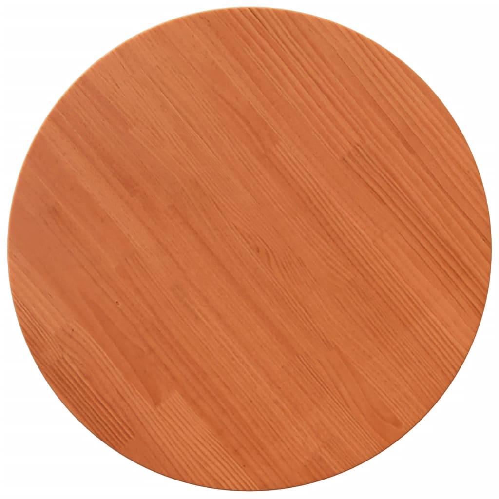 Table Top Round Wax Brown Ø60x2.5 cm Solid Wood Pine