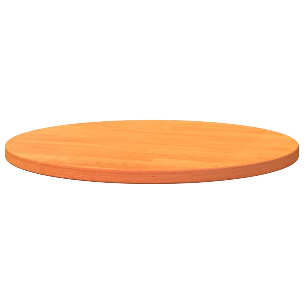 Table Top Round Wax Brown Ø60x2.5 cm Solid Wood Pine