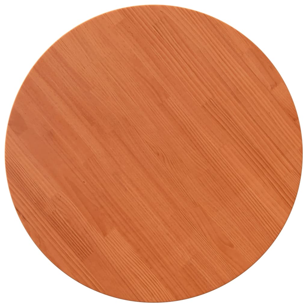 Table Top Round Wax Brown Ø70x2.5 cm Solid Wood Pine