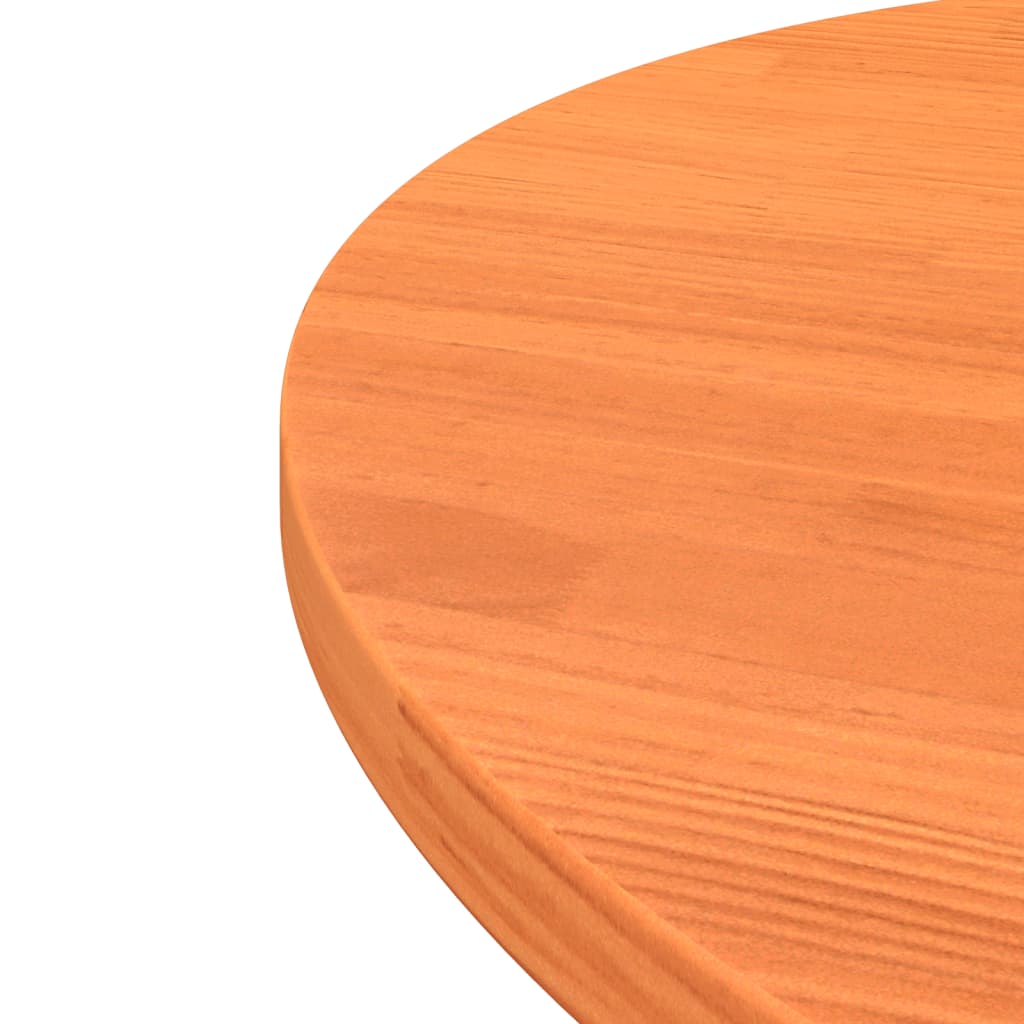 Table Top Round Wax Brown Ø70x2.5 cm Solid Wood Pine