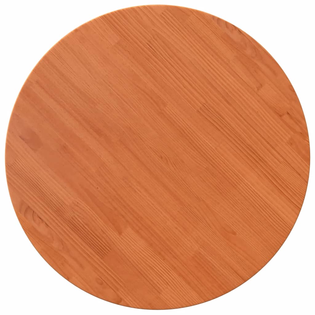 Table Top Round Wax Brown Ø80x2.5 cm Solid Wood Pine