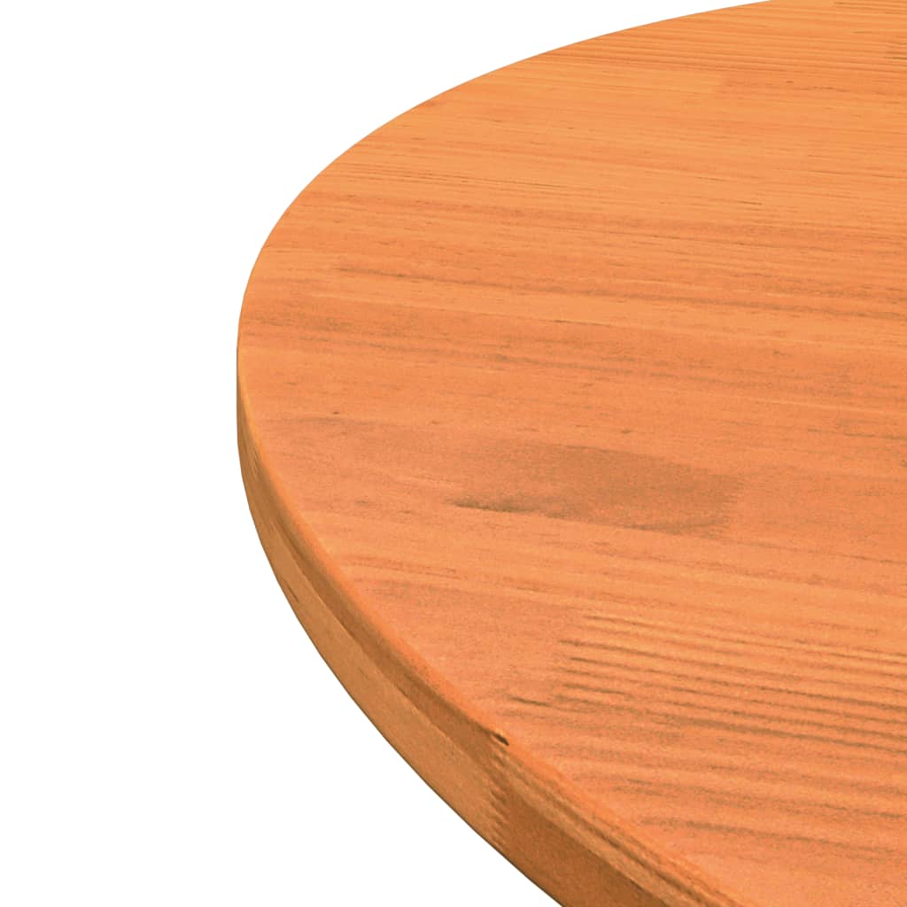 Table Top Round Wax Brown Ø80x2.5 cm Solid Wood Pine