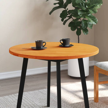 Table Top Round Wax Brown Ø80x2.5 cm Solid Wood Pine