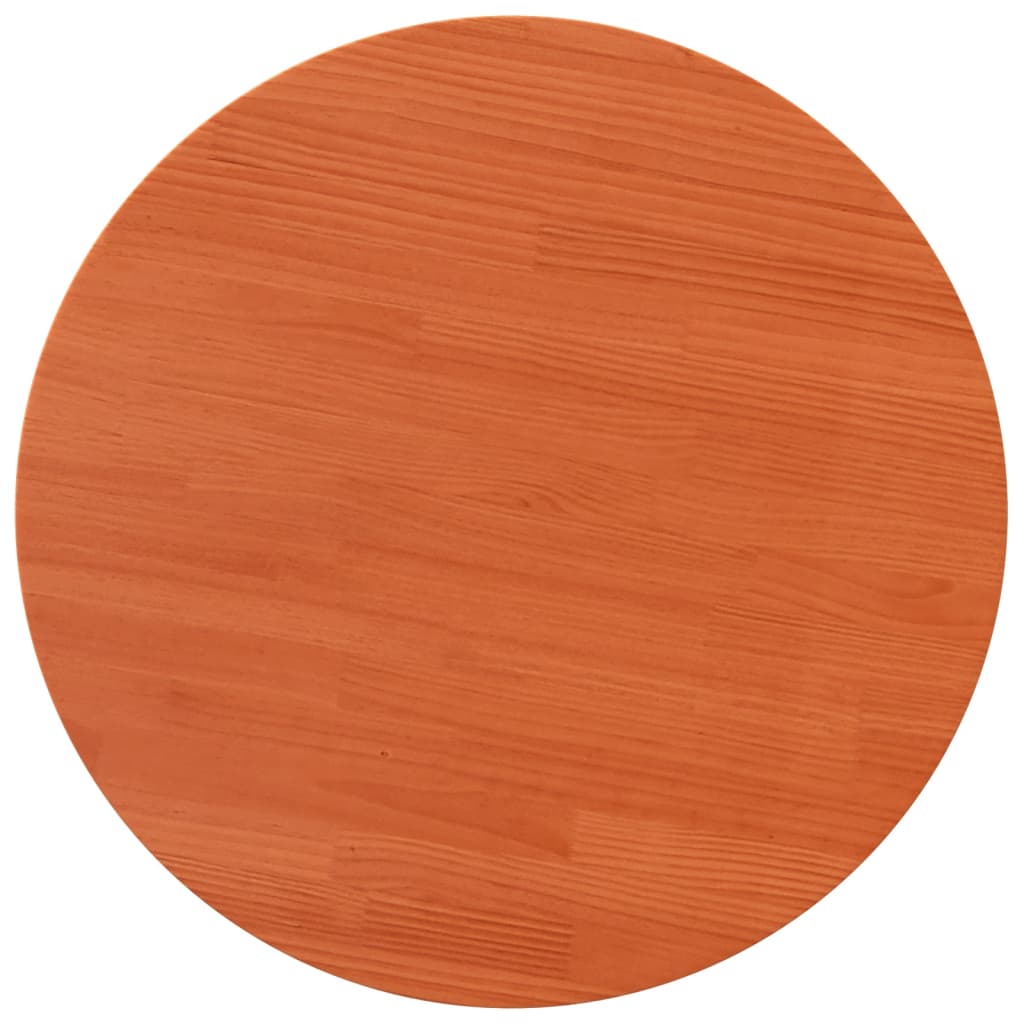 Table Top Round Wax Brown Ø90x2.5 cm Solid Wood Pine