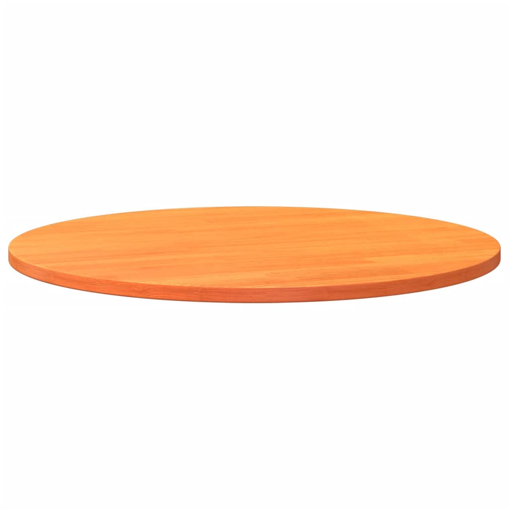 Table Top Round Wax Brown Ø90x2.5 cm Solid Wood Pine