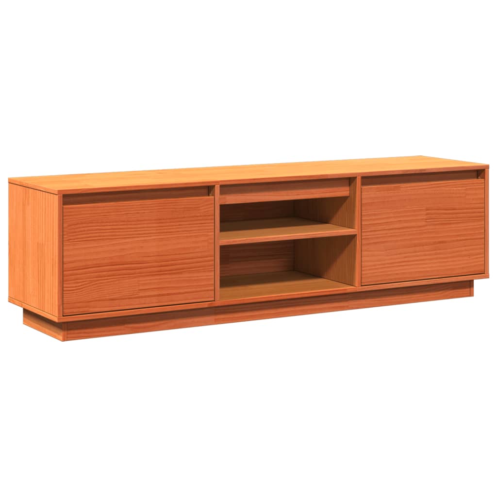 TV Cabinet Wax Brown 140x35x40 cm Solid Wood Pine