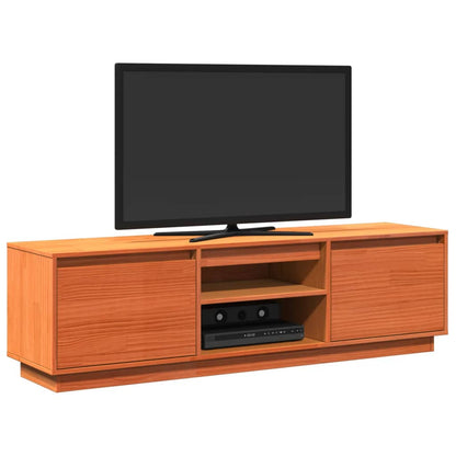 TV Cabinet Wax Brown 140x35x40 cm Solid Wood Pine