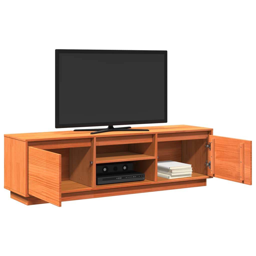 TV Cabinet Wax Brown 140x35x40 cm Solid Wood Pine