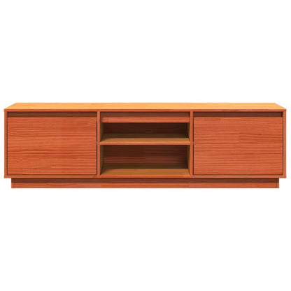 TV Cabinet Wax Brown 140x35x40 cm Solid Wood Pine