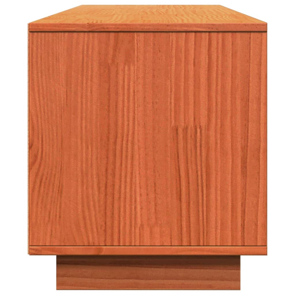 TV Cabinet Wax Brown 140x35x40 cm Solid Wood Pine