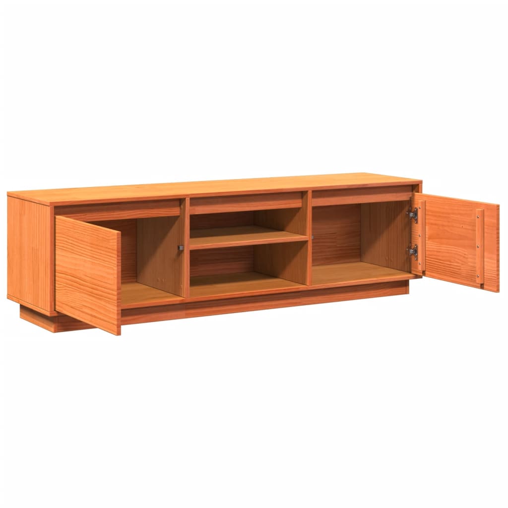 TV Cabinet Wax Brown 140x35x40 cm Solid Wood Pine