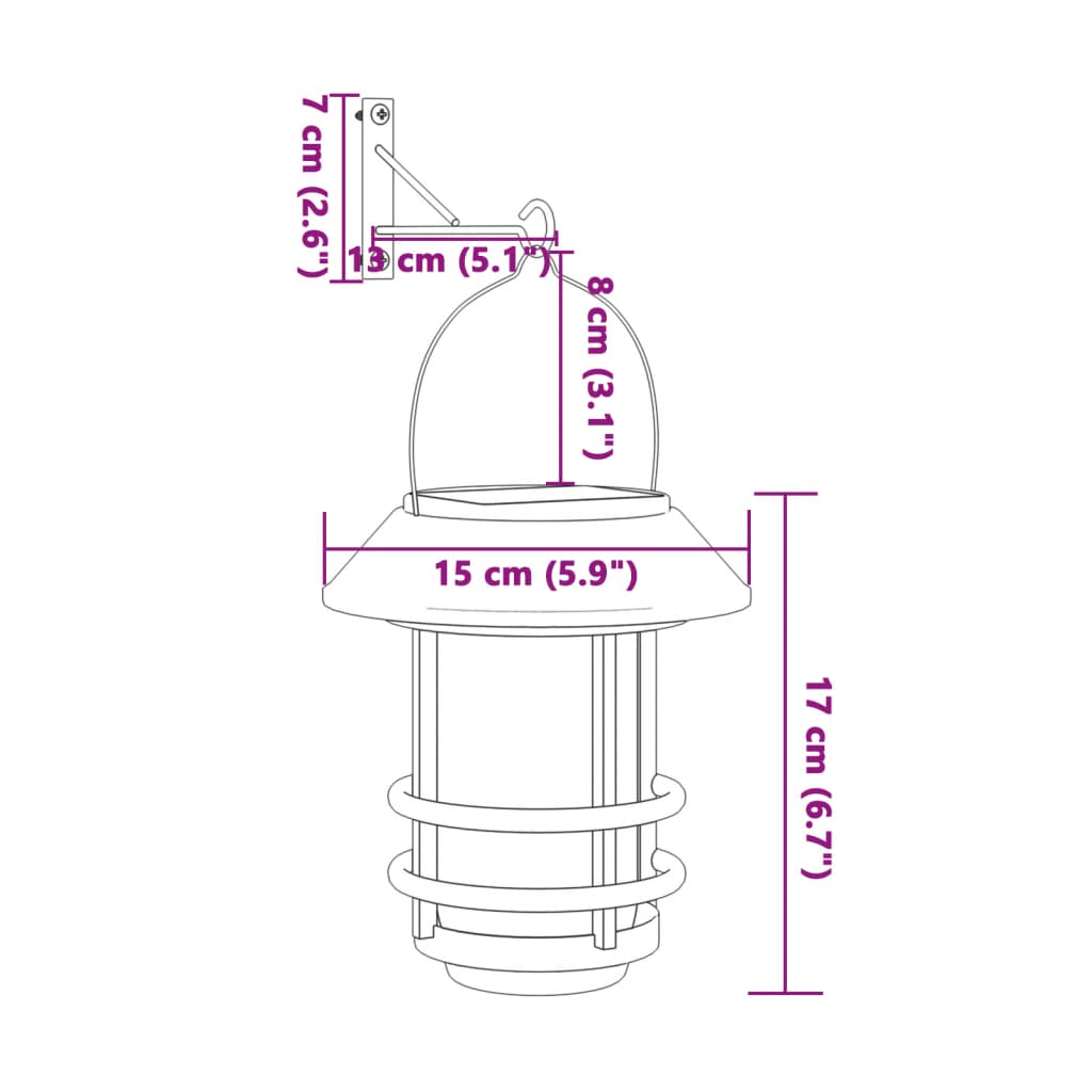 Solar Outdoor Wall Lanterns 2 pcs Warm White Flickering Flame