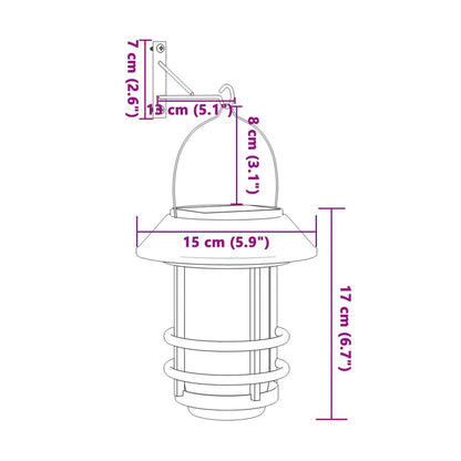 Solar Outdoor Wall Lanterns 2 pcs Warm White Flickering Flame