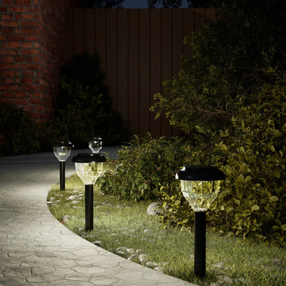 Solar Pathway Lights with Ground Spikes 4 pcs Warm White & RGB