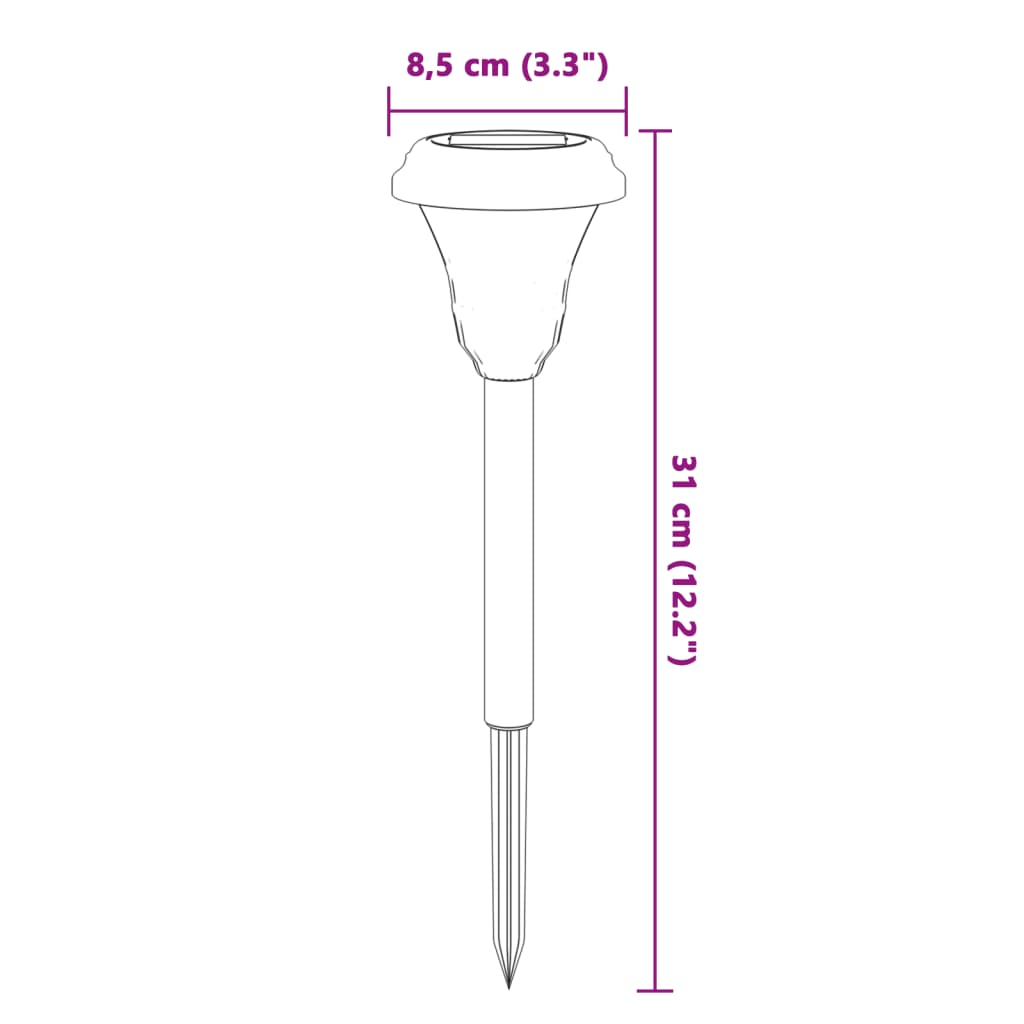 Solar Pathway Lights with Ground Spikes 12 pcs White