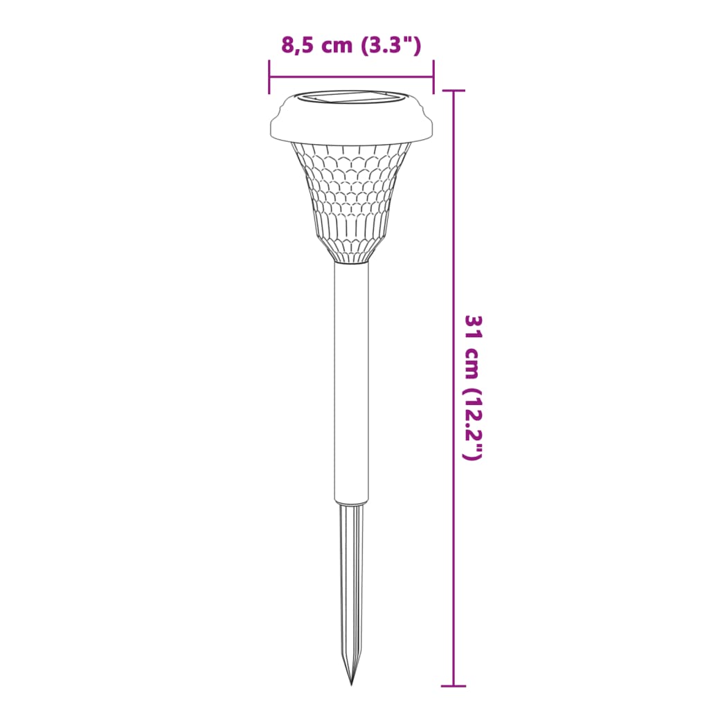 Solar Pathway Lights with Ground Spikes 12 pcs White