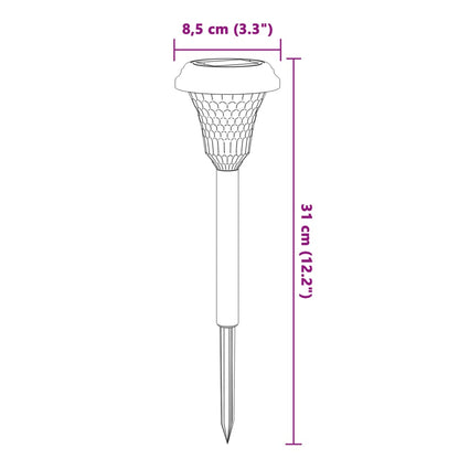 Solar Pathway Lights with Ground Spikes 12 pcs White