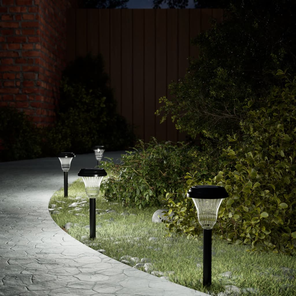 Solar Pathway Lights with Ground Spikes 12 pcs White