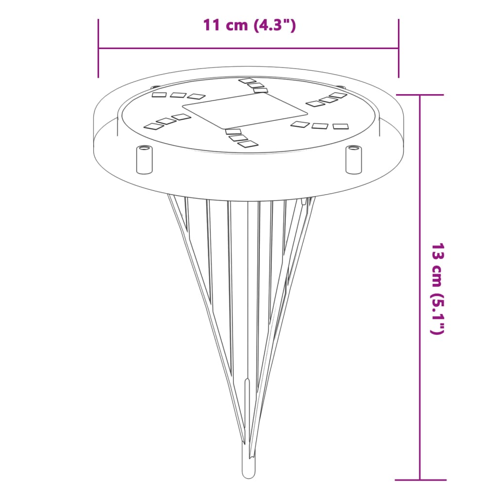 Solar Ground Lights with Ground Spikes Outdoor 12 pcs Warm White