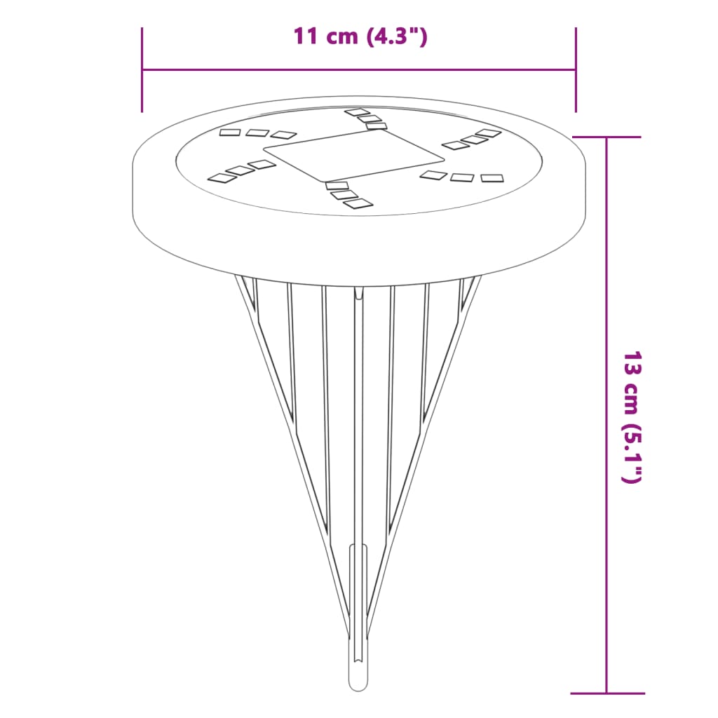 Solar Ground Lights with Ground Spikes Outdoor 12 pcs Warm White